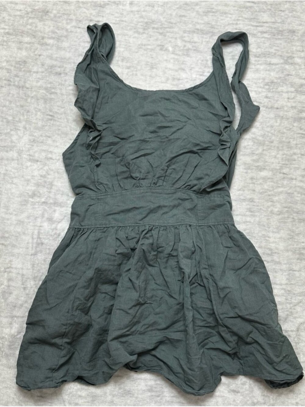 Free People Erin Linen Blend Ruffle Dress